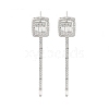 925 Sterling Silver Micro Pave Clear Cubic Zirconia Stud Earrings EJEW-U013-04P-1