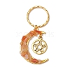 7Pcs 7 Styles Chakra Theme Moon & Star Alloy Gemstone Keychain KEYC-JKC00966-4