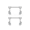 304 Stainless Steel Cubic Zirconia Heart Bear Dangle Nipple Barbells WG20A72-07-1