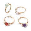 Round Natural & Synthetic Gemstone Finger Rings RJEW-JR00699-1