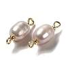 Natural Pearl Connector Charms FIND-C046-19A-G-2