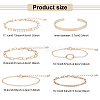 ANATTASOUL 6Pcs 6 Style Alloy Paperclip & Cable & Figaro Chain Bracelets Set BJEW-AN0001-09-2