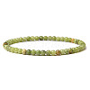 4mm Round Natural Jade Beads Bracelet for Men X-KG3069-28-1