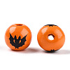 Halloween Theme Wood European Beads WOOD-N016-04I-2