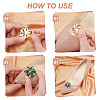 ARRICRAFT 2 Pairs 2 Styles Rectangle/Flower Brass Glass Rhinestone Shoe Decorations AJEW-AR0001-81A-4