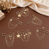 6Pcs 3 Stylesc Alloy Safety Pins JEWB-HY0001-66A-4