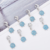 DICOSMETIC 20Pcs Alloy Cadet Blue Enamel European Dangle Charms MPDL-DC0001-02-3