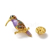 Woodpecker Golden Zinc Alloy Enamel Pin JEWB-D068-02G-02-3