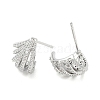 Rack Plating Brass Micro Pave Clear Cubic Zirconia Stud Earrings for Women EJEW-M260-19P-2