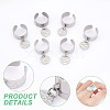 6Pcs 304 Stainless Steel Open Cuff Finger Rings RJEW-UN00009-3