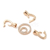 Brass Micro Pave Clear Cubic Zirconia Fold Over Clasps KK-S388-31G-2