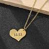 304 Stainless Steel Number 11:11 Pendant Necklaces NJEW-NH0002-01G-01-4