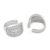 Brass Micro Pave Clear Cubic Zirconia Cuff Earring for Women EJEW-S225-20P-01-2