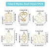   12Pcs 6 Style Brass Pendants KK-PH0001-79-4