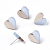 Transparent Resin & Wood Stud Earrings EJEW-N017-002A-D01-1