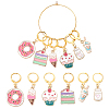 Dessert Theme Alloy Enamel Pendant Decorations HJEW-CJ00001-1