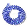 Electroplate Transparent Glass Beads Strands EGLA-A035-T8mm-L14-2