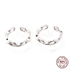 Anti-Tarnish Rhodium Plated 925 Sterling Silver Cuff Earrings EJEW-H124-05P-4