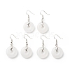 Natural Quartz Crystal Donut Dangle Earrings EJEW-G300-01P-05-1