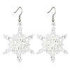 Christmas Snowflake Glass Seed Braided Dangle Earrings EJEW-MZ00236-01-1