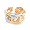 Brass Teardrop Open Cuff Ring for Women RJEW-C102-06GP-2