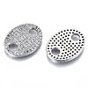 Brass Micro Pave Clear Cubic Zirconia Links Connectors KK-S061-87P-NR-2