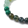 Natural Green Aventurine & Mixed Gemstone Round Beaded Stretch Bracelets for Women BJEW-JB11056-05-3