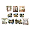 10Pcs 10 Styles Window Scenery Waterproof PET Stickers DIY-G121-01B-2