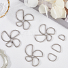 40Pcs 4 Styles Iron D Rings IFIN-SP0001-22P-3