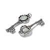 Key Brass Natural Fluorite Big Pendants KK-D361-01AS-32-2