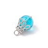 8Pcs 8 Colors Glass Charms PALLOY-JF03326-5