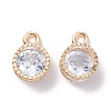 Alloy Clear Cubic Zirconia Charms ZIRC-A022-04G-1
