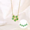 Brass Glass Magnetic Flower Pendant Cable Chain Necklaces for Women PW-WG39193-03-1