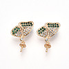 Brass Micro Pave Cubic Zirconia Peg Bails ZIRC-T016-23-1