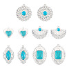 10Pcs 5 Styles Dyed Synthetic Turquoise Pendants STAS-TA0006-20-1