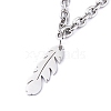 304 Stainless Steel Double Layer Necklaces NJEW-M181-04P-4