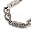 Tarnish Resistant 304 Stainless Steel Column & Oval Link Chain Bracelets BJEW-B078-85P-2