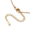 Alloy Crystal Rhinestone Cable Chain Blue Enamel Eye Pendant Necklaces for Women NJEW-JN04977-01-5