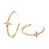 Cubic Zirconia Open Hoop Earrings for Girl Women ZIRC-Z018-25G-2