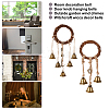 AHADERMAKER 2Pcs 2 Styles Rattan & Iron Witch Bells for Door Knob for Protection AJEW-GA0005-71-6