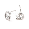 Brass Hollow Out Initial Letter Stud Earrings for Women EJEW-A044-01P-G-2