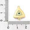 Brass Micro Pave Clear Cubic Zirconia & Shell Connector Charms KK-M303-03G-11-3