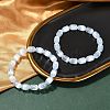 Dyed Natural Selenite Column Beaded Stretch Bracelets for Women BJEW-I312-05A-1