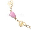 304 Stainless Steel Heart Link Bracelets with Enamel BJEW-JB11497-3