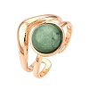 Round Natural Green Aventurine Finger Rings RJEW-N046-10C-2