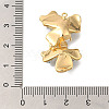 Brass Clear Cubic Zirconia & Glass Flower Connector Charms KK-K388-63G-3