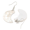 Rack Plating Brass Natural White Shell Dangle Earrings EJEW-N055-52D-2