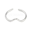 304 Stainless Steel Open Cuff Ring for Women RJEW-C097-03P-2