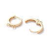 Rack Plating Brass Huggie Hoop Earring Findings KK-S405-01G-2