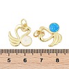 Brass Pave Synthetic Opal Swan Pendants KK-I723-07G-3